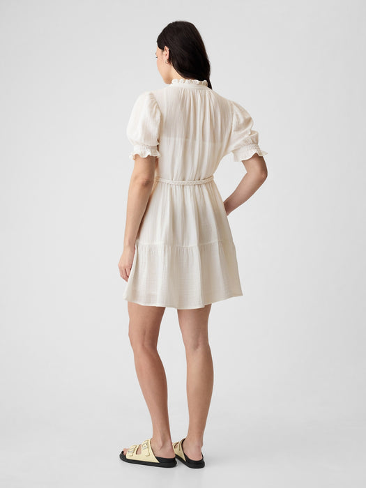 Crinkle Gauze Mini Dress