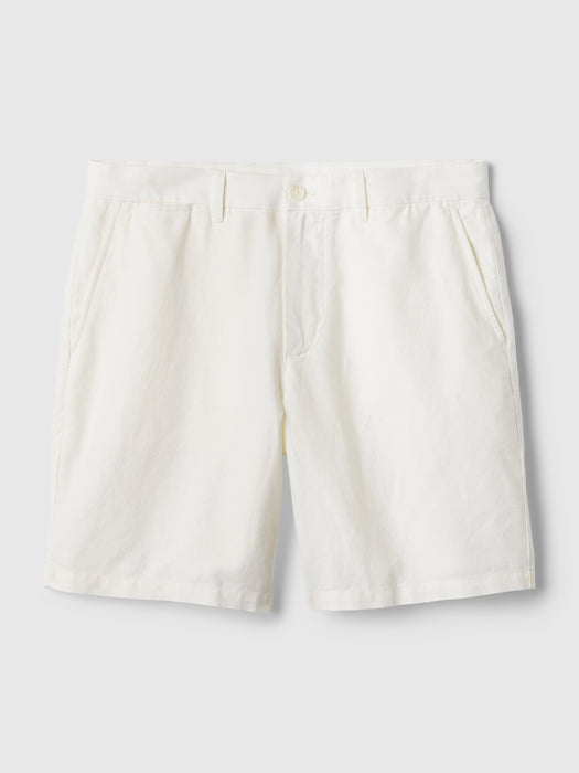 8" Linen-Cotton Shorts