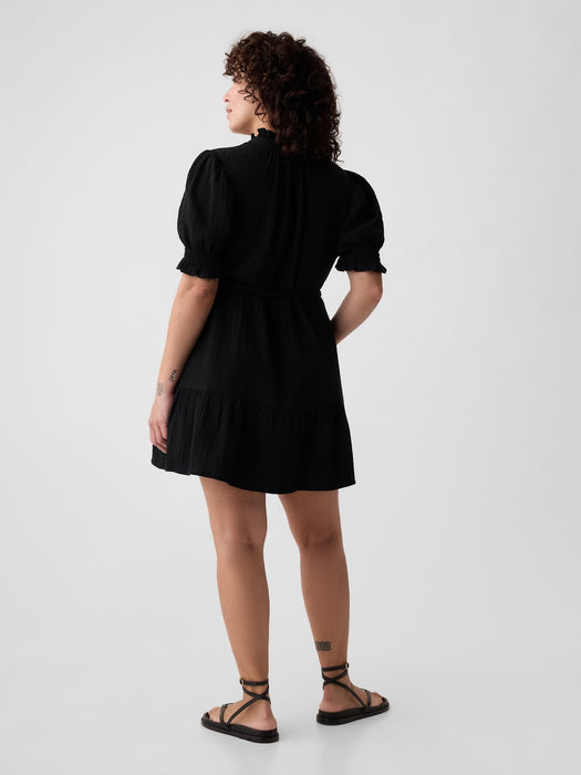 Crinkle Gauze Mini Dress