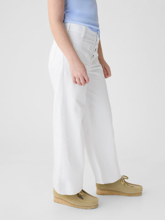 Kids High Stride Wide-Leg Ankle Jeans