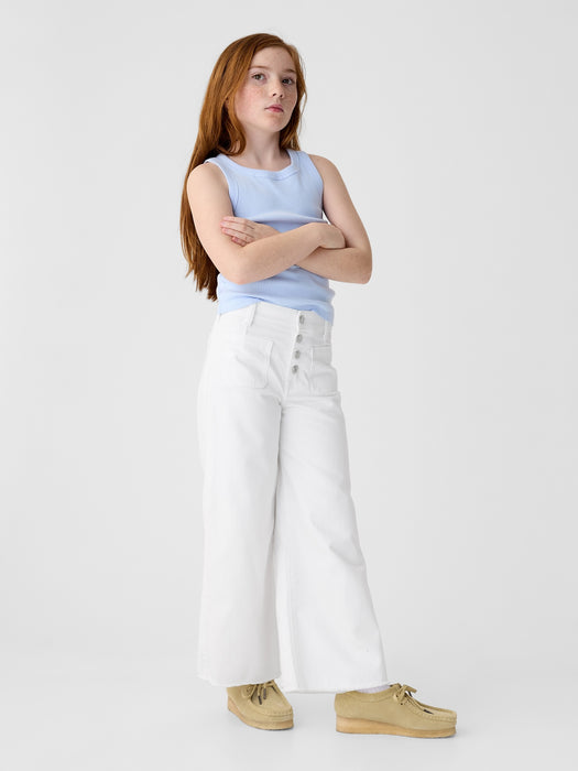 Kids High Stride Wide-Leg Ankle Jeans