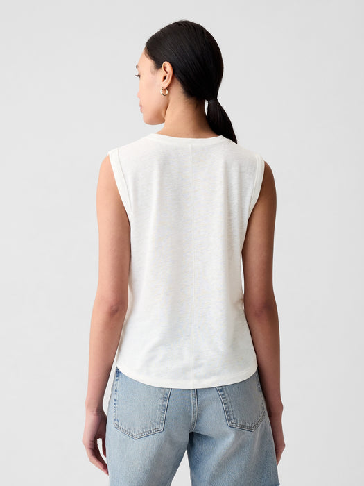 Linen-Blend Tank Top