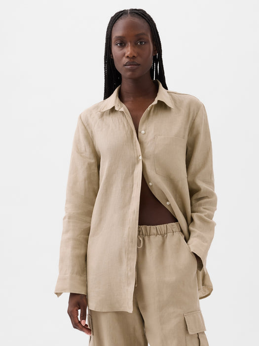 100% Linen Boyfriend Shirt