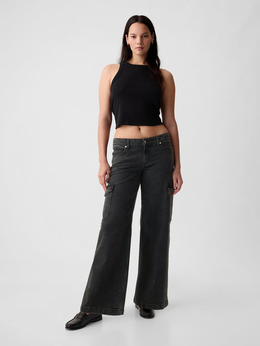 Low Rise Stride Wide-Leg Cargo Jeans