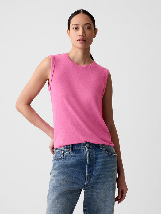 Linen-Blend Tank Top