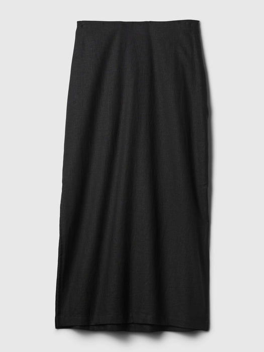 Linen-Blend Maxi Skirt