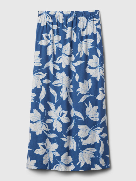 Linen-Blend Maxi Skirt