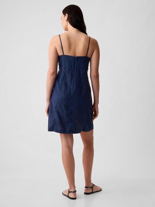 Linen-Blend Mini Dress