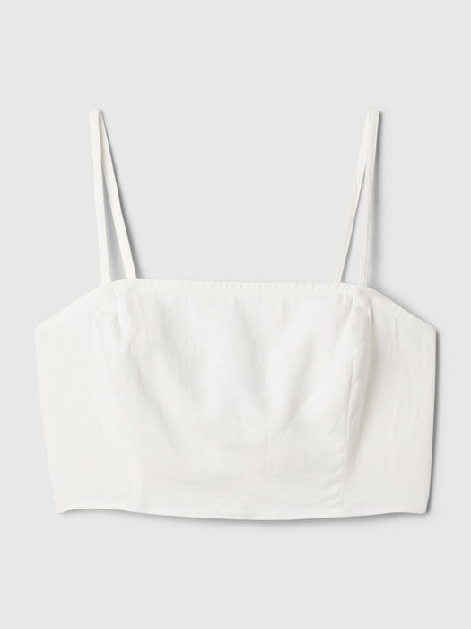 Linen-Cotton Cropped Tube Top