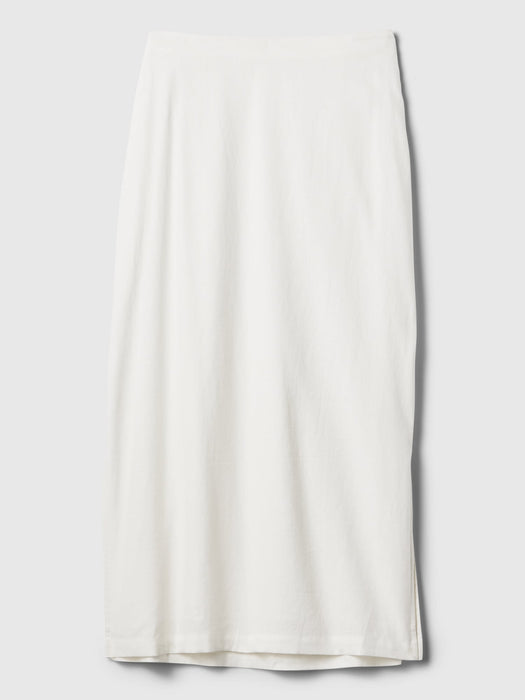 Linen-Blend Maxi Skirt