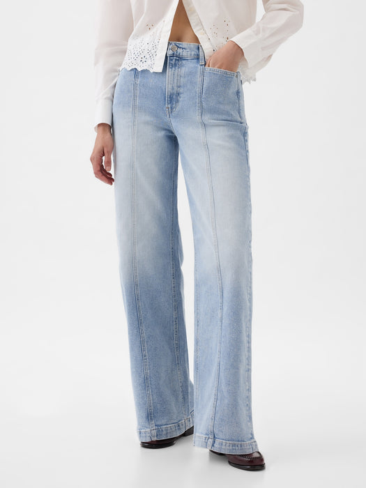 High Rise Stride Wide-Leg  Jeans