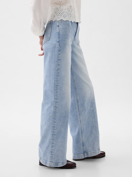 High Rise Stride Wide-Leg  Jeans