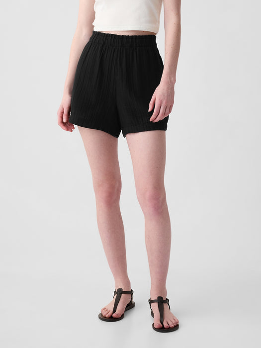 Crinkle Gauze Pull-On Shorts