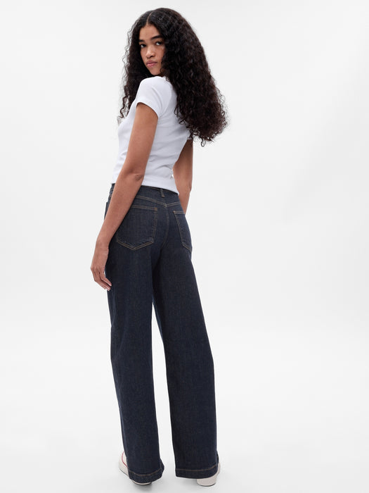 High Rise Stride Wide-Leg Jeans