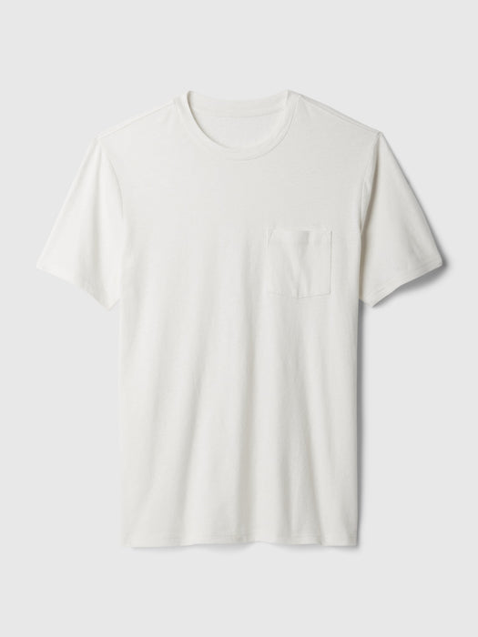 Linen-Cotton Pocket T-Shirt