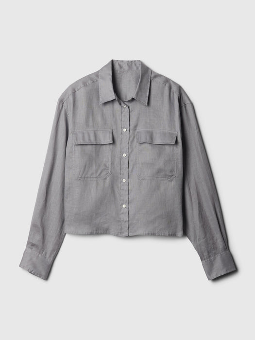 100% Linen Cropped Shirt