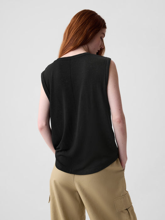 Linen-Blend Tank Top