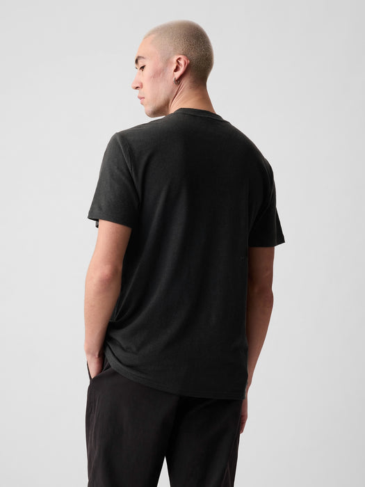 Linen-Cotton Pocket T-Shirt