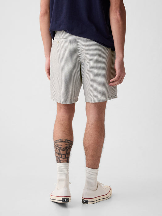 8" Linen-Cotton Shorts