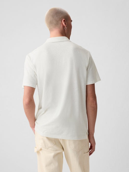 Linen-Cotton Polo Shirt