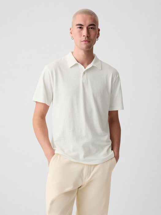 Linen-Cotton Polo Shirt