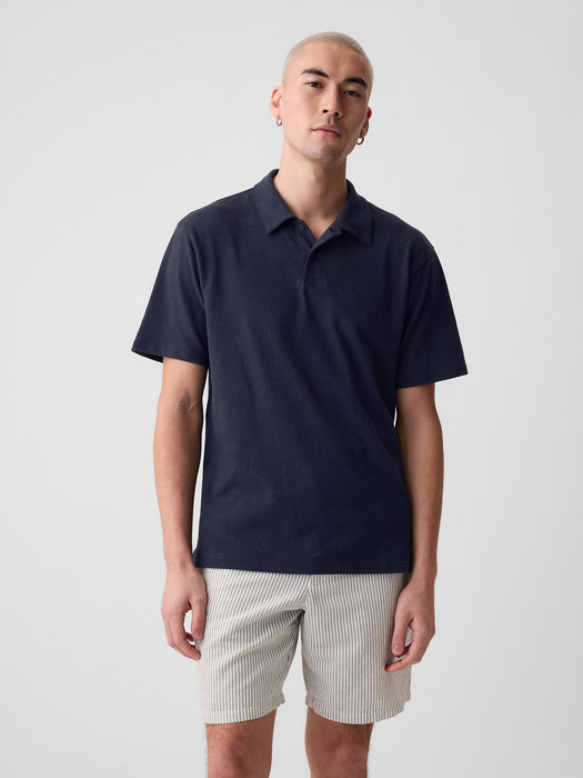 Linen-Cotton Polo Shirt