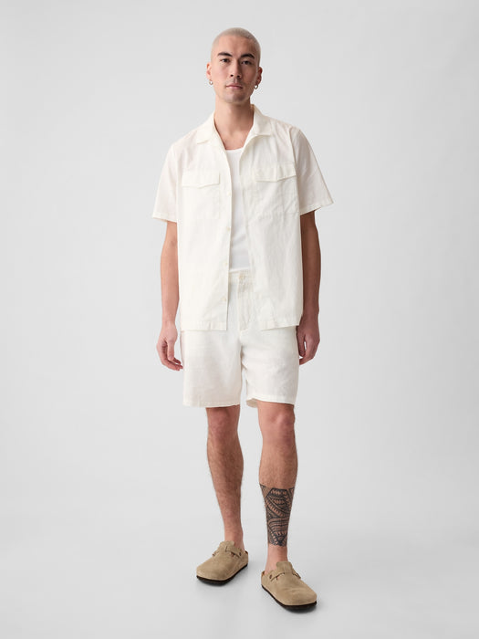 Linen-Cotton Utility Shirt