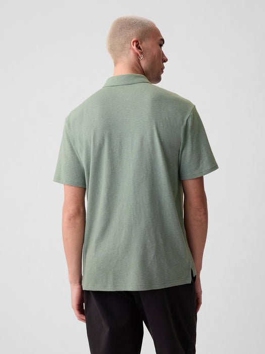 Linen-Cotton Polo Shirt