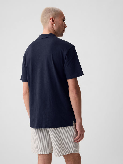 Linen-Cotton Polo Shirt