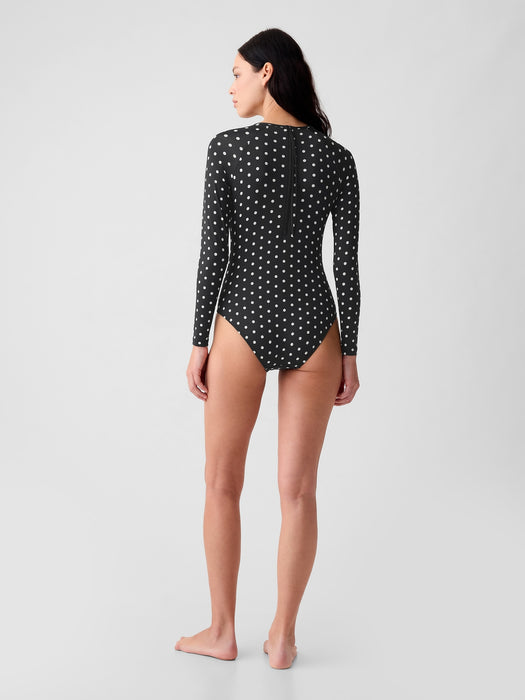 Rash Guard One-Piece Swimsuit