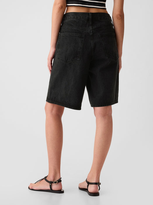 11.5" Mid Rise Longline Denim Shorts