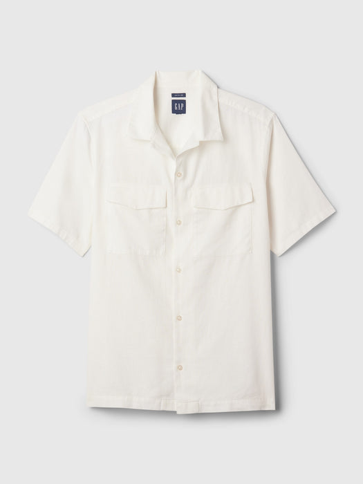 Linen-Cotton Utility Shirt