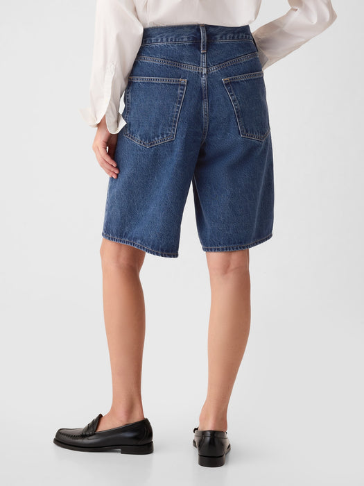 11.5" Mid Rise Longline Denim Shorts