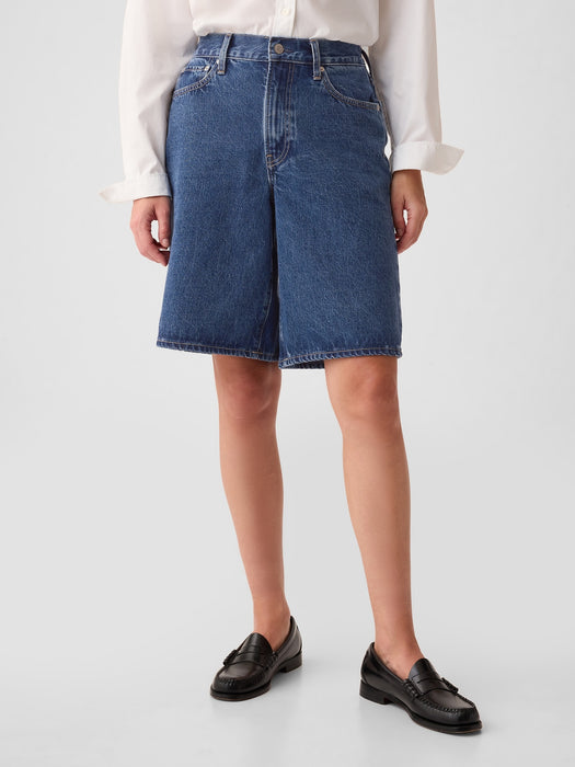 11.5" Mid Rise Longline Denim Shorts