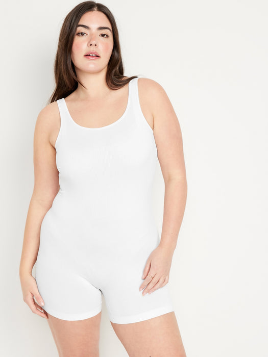 Seamless Rib-Knit Bodysuit -- 6-inch inseam