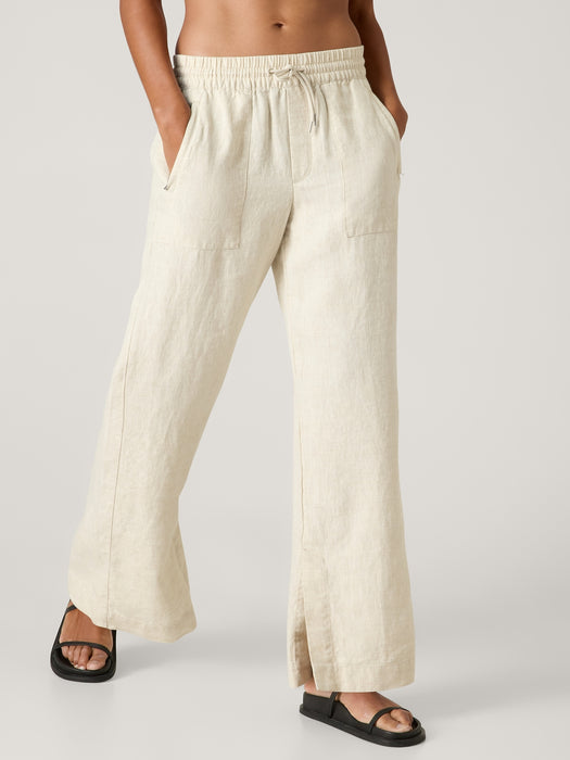 Retreat Linen Mid Rise Wide Leg Pant