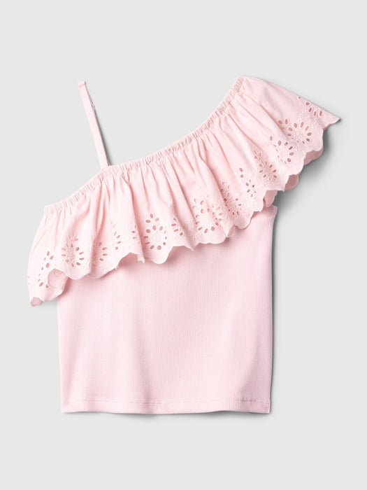 Kids Asymmetrical Eyelet Top