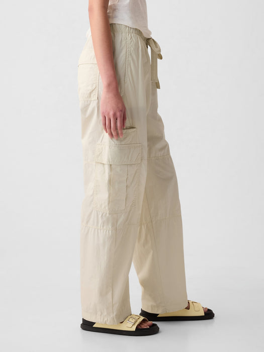 Mid Rise Cargo Parachute Pants