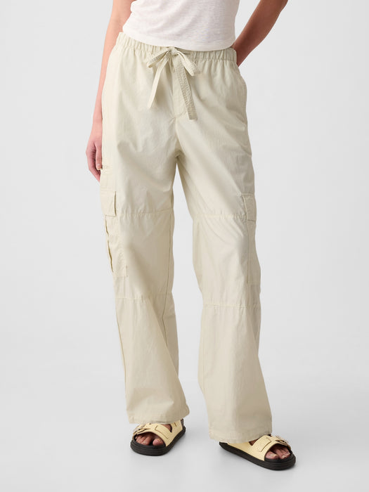 Mid Rise Cargo Parachute Pants