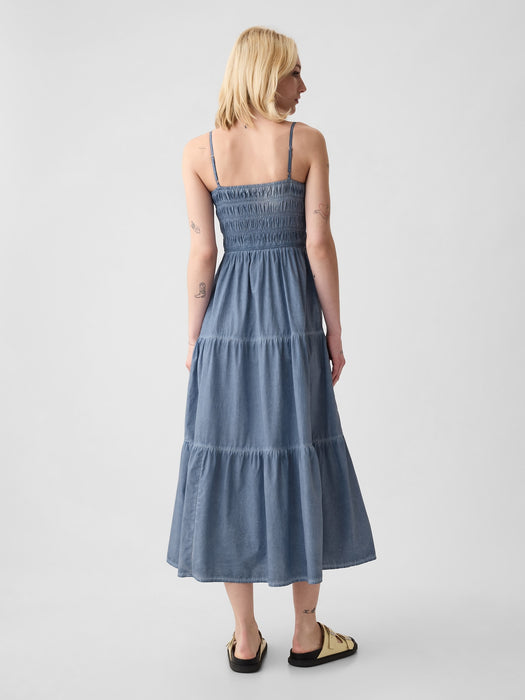 Smocked Tiered Midi Dress