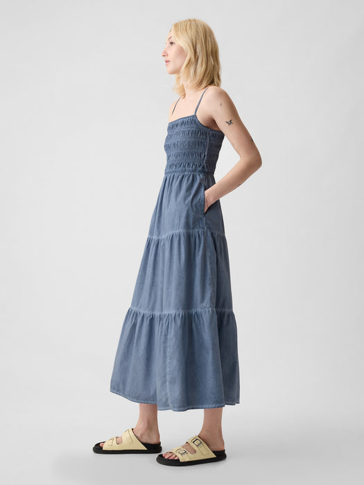 Smocked Tiered Midi Dress