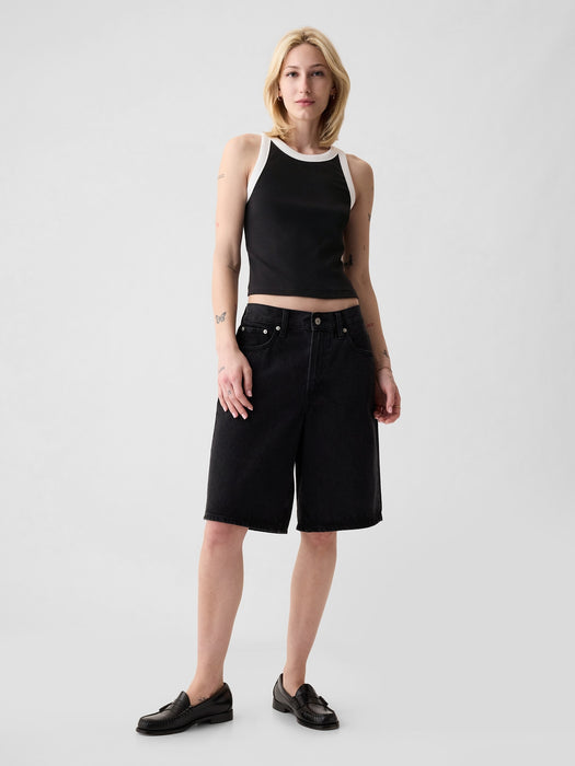 Modern Rib Cropped Halter Top