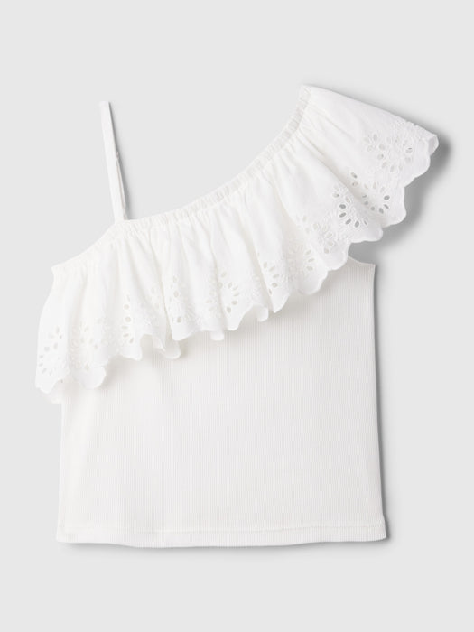 Kids Asymmetrical Eyelet Top