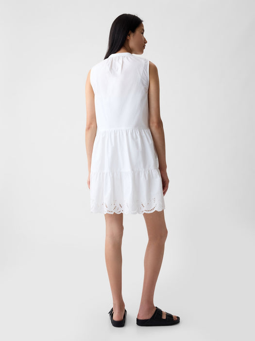 Eyelet Mini Shirtdress