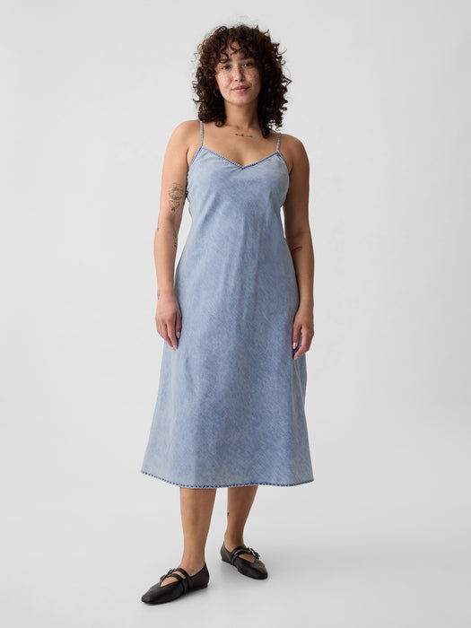 Denim Midi Slip Dress