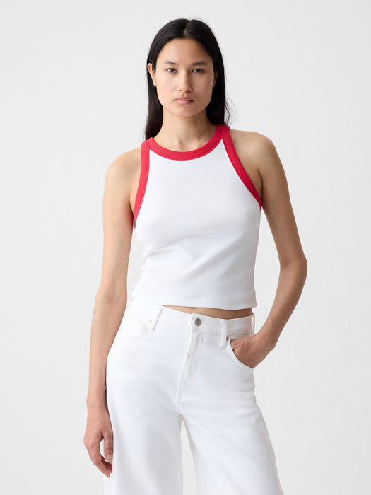 Modern Rib Cropped Halter Top