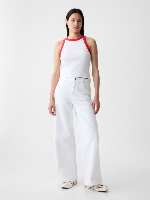 Modern Rib Cropped Halter Top