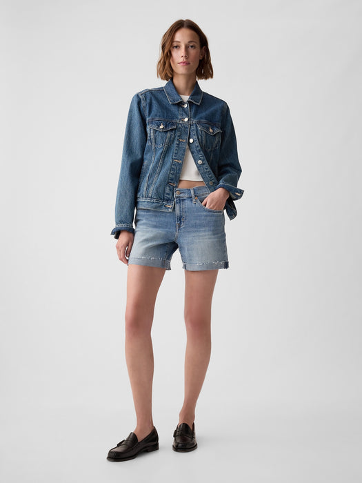 5" Mid Rise Denim Girlfriend Shorts