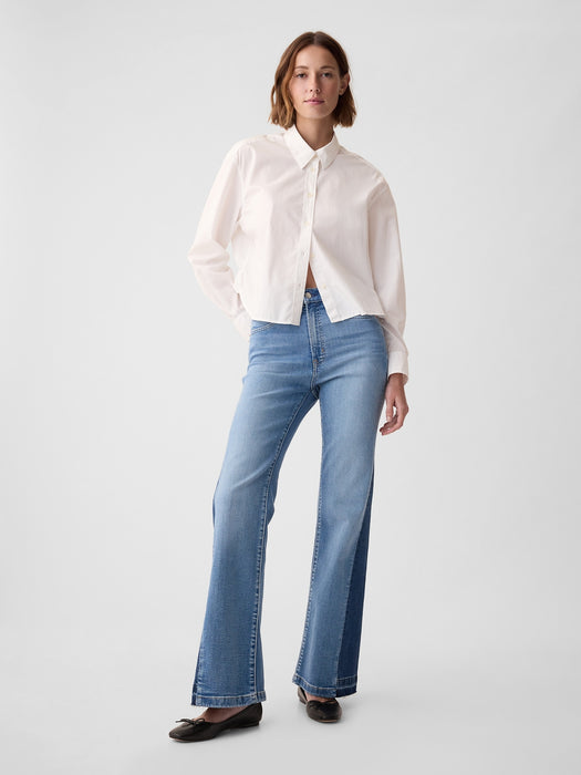 High Rise Patched '70s Flare Jeans