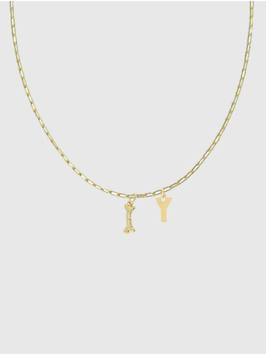 HART Dog Bone Initial Necklace